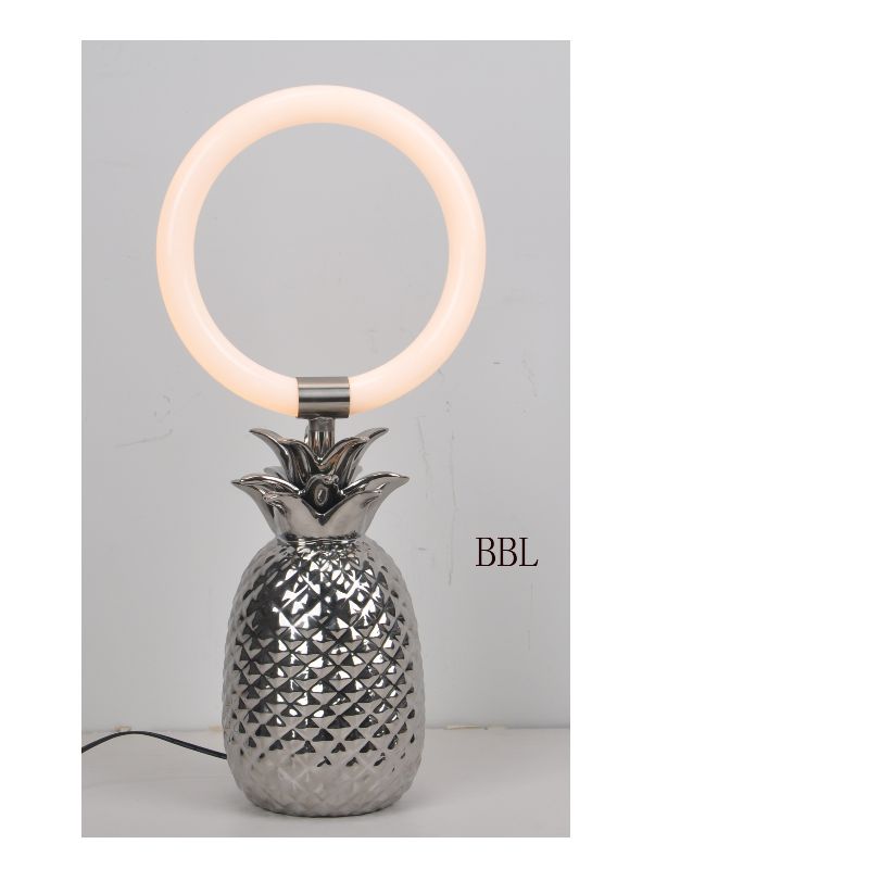 Đèn bàn đèn LED với đèn gốc than gốm và vòng lật