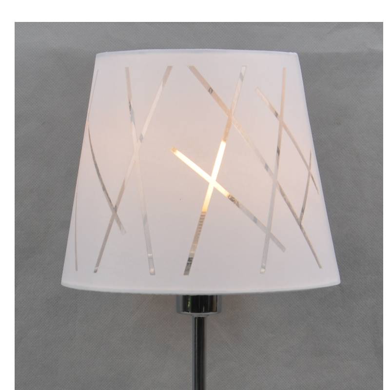 Đèn bàn với bóng vải và cơ sở acrylic trong suốt